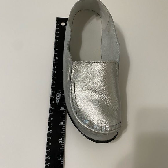Silver Orthopedic Leather Flats Size 40 - Picture 11 of 12